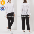 Blanco Buttoned Lace Back Shirt Fabricación al por mayor Moda Mujeres Ropa (TA4007B)